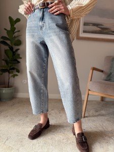 Jeans z wysokim stanem | balloon fit | 38 