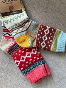 Skarpetki zimowe kolorowe  NO2| 2 pary | wełna |  35-38