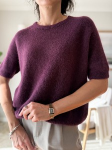 a Sweter |  baby alpaka i wełna |  BAKŁAŻAN