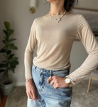 Longsleeve KASZMIREK | kaszmir i wiskoza| BEŻ